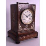 A GOOD EARLY 19TH CENTURY FRENCH ROSEWOOD MANTEL CLOCK by Henry Marc of Paris, the case inset with