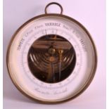 A SMALL EARLY 20TH CENTURY FRENCH ANDROID BAROMETER with white enamel dial. 5.25ins diameter.