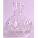 AN UNUSUAL WHITE STAR LINE GLASS DECANTER of facetted form, engraved with the White Star Line