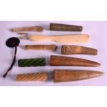A COLLECTION OF MAINLY 19TH CENTURY IVORY HANDLES and other articles. (10)