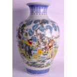 A VERY LARGE CHINESE PORCELAIN FAMILLE ROSE VASE 20th Century, decorated with boys and buffalo