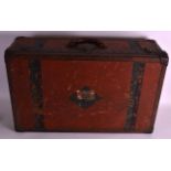 AN EARLY LEATHER BOUND LOUIS VUITTON SUITCASE with number 767147 on internal paper label. 2Ft 4.5ins