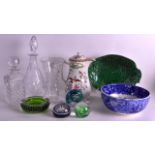 A GROUP OF SCOTTISH GLASS PAPERWEIGHTS together with a Wedgwood bowl etc. (qty)