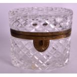 A GOOD 19TH CENTURY FRENCH CUT GLASS CASKET probably Baccarat, with gilt mounts. 5.5ins wide.