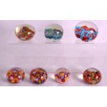 A COLLECTION OF SEVEN MILLIFIORE PAPERWEIGHTS. (7)