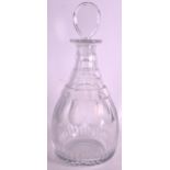 A RARE 18TH IRISH CENTURY CUT GLASS MAGNUM DECANTER with lozenge shaped stopper. Signed. 14Ins
