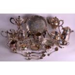 A LARGE COLLECTION OF MAINLY 19TH CENTURY ENGLISH SILVER PLATE of various forms, including