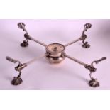 A VERY RARE GEORGE III SILVER DISH CROSS with shell feet mounts. London 1800. 8ins square.