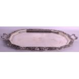 A FINE ARTS AND CRAFTS STYLE TWIN HANDLED SILVER TRAY wonderfully formed with a Celtic inspired