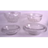 A MID 19TH CENTURY CUT GLASS BOWL together with three other antique glass articles. Largest 14ins