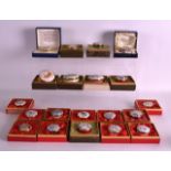 A COLLECTION OF OVER TWENTY ENAMEL CRUMMLES BOXES all with boxes, some lacking lids of box