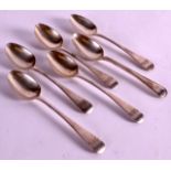 A COMPOSITE SET OF SIX GEORGE III SILVER SPOONS of various dates, all circa 1820. (6)