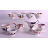 A GROUP OF 18TH CENTURY NEW HALL TEA WARES of various forms and sizes. (10)