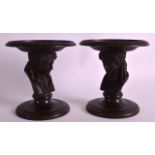 Ferdinand Barbedienne (1810-1892) A fine pair of bronze figural portrait tazzas, modelled as