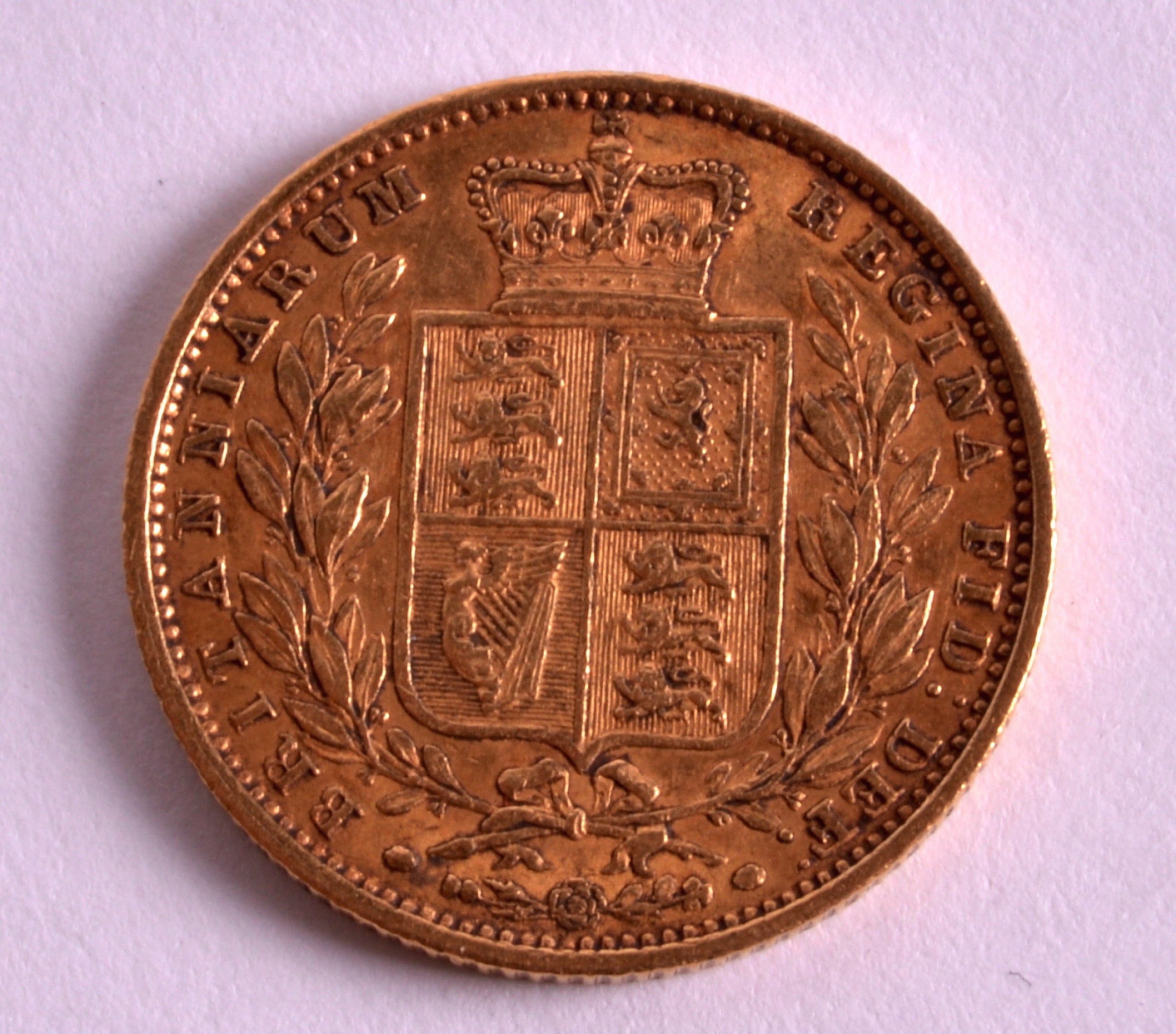 AN 1855 FULL SHIELD BACK SOVEREIGN. - Image 2 of 2