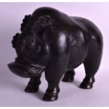 A VERY UNUSUAL 19TH CENTURY BRONZE FIGURE OF A WILD BOAR possibly South African, boldly modelled