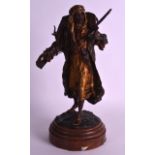 A LOVELY 19TH CENTURY COLD PAINTED BRONZE FIGURE OF AN ARAB HUNTSMAN by Franz Bergmann (1861-1936)
