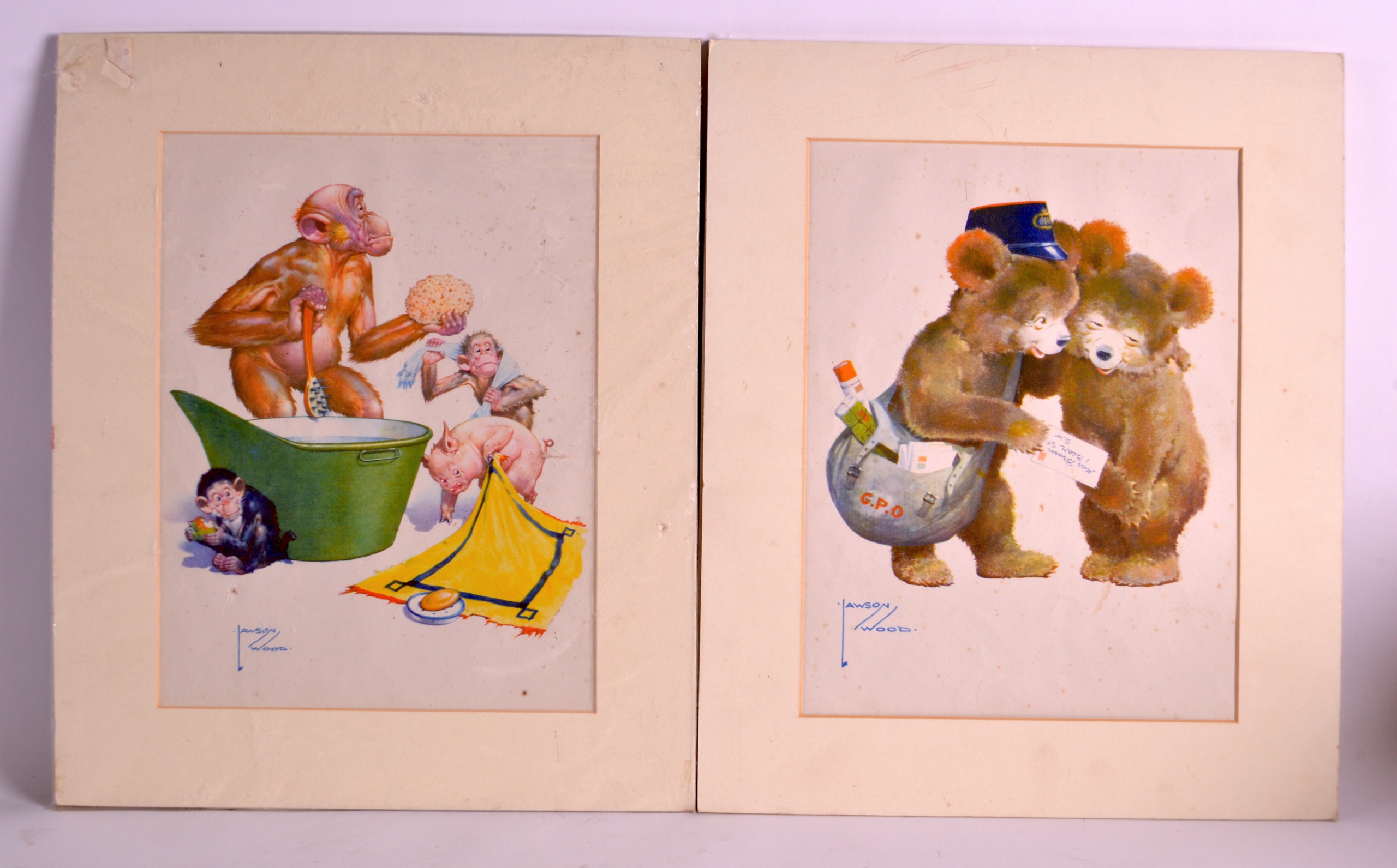 A SET OF FOUR LAWSON WOOD PRINTS. (4)