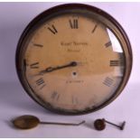 AN UNUSUAL EARLY 19TH CENTURY STATION OR SCHOOL CLOCK by George Yonge, Strand, London, with rare