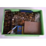 A LARGE GREEN BOX containing British coins. (qty)