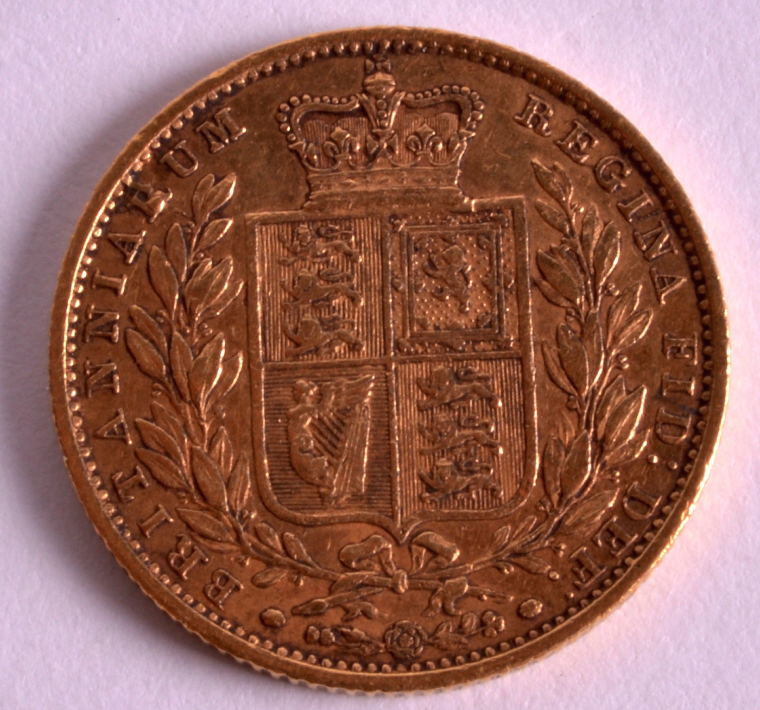 AN 1855 FULL SHIELD BACK SOVEREIGN. - Image 2 of 2