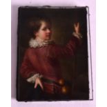 A LATE 19TH CENTURY ITALIAN PAINTED PORTRAIT IVORY MINIATURE depicting a young child. Signed. 2.5ins