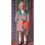Scottish School (C1930) Oil on canvas, Signed, 'Child and doll'. 3Ft 1ins x 1ft 8ins.
