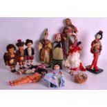 A BOX OF VARIOUS VINTAGE DOLLS in different forms and sizes. (qty)