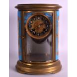 AN EARLY 20TH CENTURY BRASS REGULATOR MANTEL CLOCK inset with porcelain panels (possibly a later