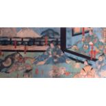 Utagawa Yoshitsuya (1822-1866) - A large coloured Japanese woodblock titled 'Adulthood Ceremony of