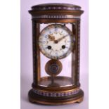 A GOOD LATE 19TH CENTURY FRENCH CHAMPLEVE ENAMEL REGULATOR CLOCK the top, body and sides decorated