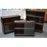 A SET OF THREE RETRO BOOKCASES. (3)