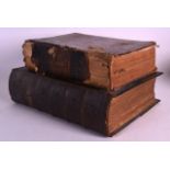 HENRYS FAMILY BIBLE VOLUME 1 together with a large Victorian leather bound bible. (2)