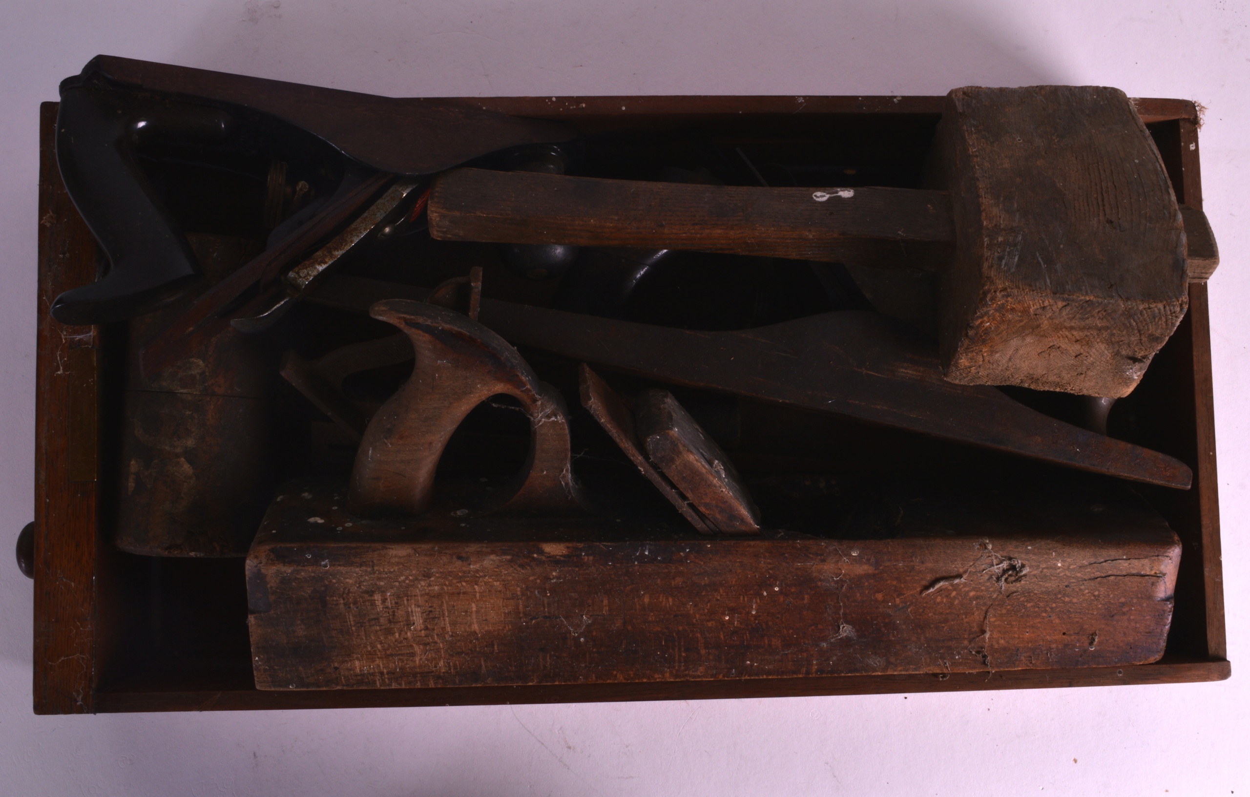 A QUANTITY OF VINTAGE WOOD WORKING TOOLS planes etc. (qty)