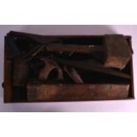 A QUANTITY OF VINTAGE WOOD WORKING TOOLS planes etc. (qty)