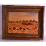 After Boudin (20th Century) Oil on board, 'Deauville Races'. 1Ft 5ins x 11.5ins.