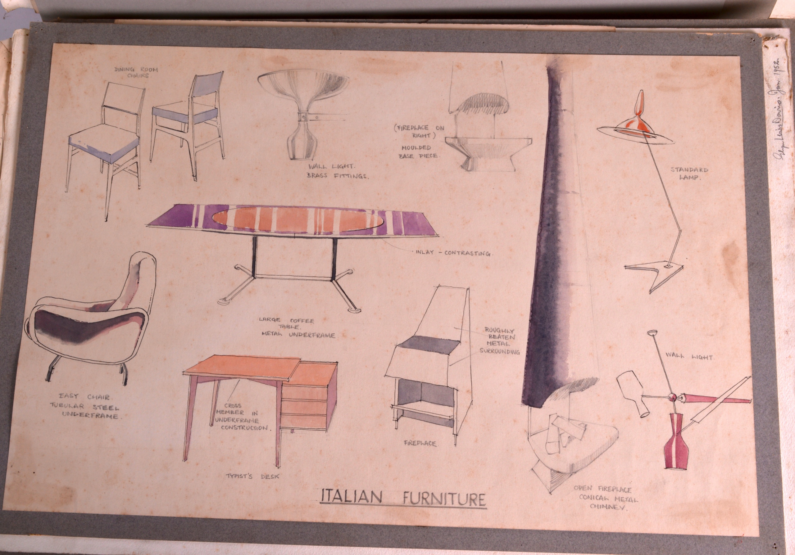 A RARE COLLECTION OF 1920S DRAWINGS including designs from the time period, contained within a - Image 3 of 3