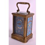 A FINE 19TH CENTURY FRENCH MINIATURE CHAMPLEVE ENAMEL CLOCK of good quality, decorated to the