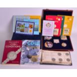 A LARGE COLLECTION OF COINS together with various other World Coins & a few commemorative sets