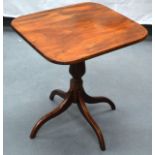 A LATE 19TH CETURY SHERATON ROSEWOOD LOW CANDLE TABLE. 1Ft 5ins wide.