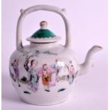 A LATE 19TH CENTURY CHINESE FAMILLE ROSE TEAPOT AND COVER painted with children within landscapes.