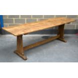 A COUNTRY FARM HOUSE PINE REFRECTORY TABLE. 8Ft long.