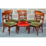 A SET OF FIVE WILLIAM IV DINING CHAIRS together with another dining chair. (6)