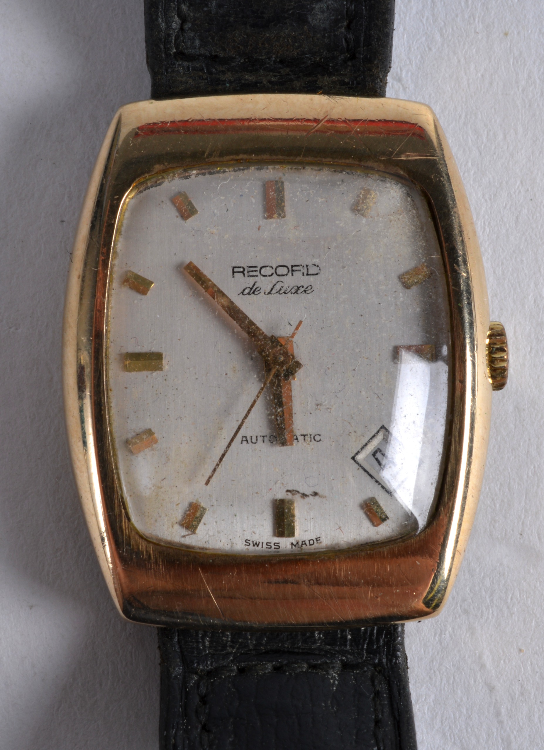 A VINTAGE 1960S RECORD AUTOMATIC WRISTWATCH. 1.25ins wide.