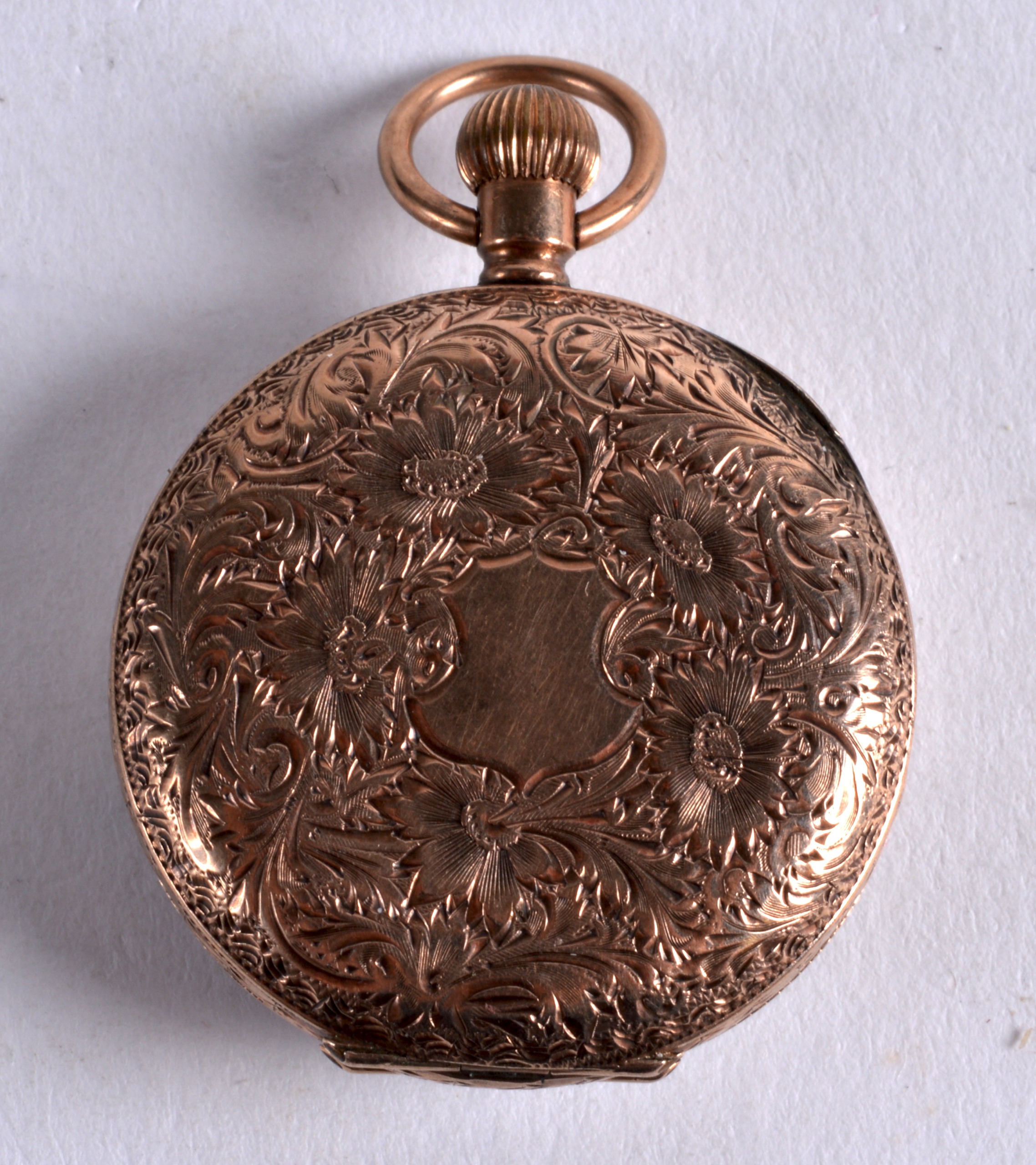 A 9CT LADIES GOLD FOB WATCH. 1.25ins diameter. - Image 2 of 3