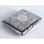 A FINE 19TH CENTURY RUSSIAN NIELLO CIGARETTE CASE by Ivan Khlebnikov, Moscow, well decorated with