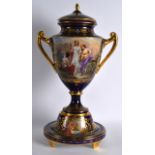 A FINE 19TH CENTURY VIENNA PORCELAIN VASE AND COVER painted with classical scenes of figures