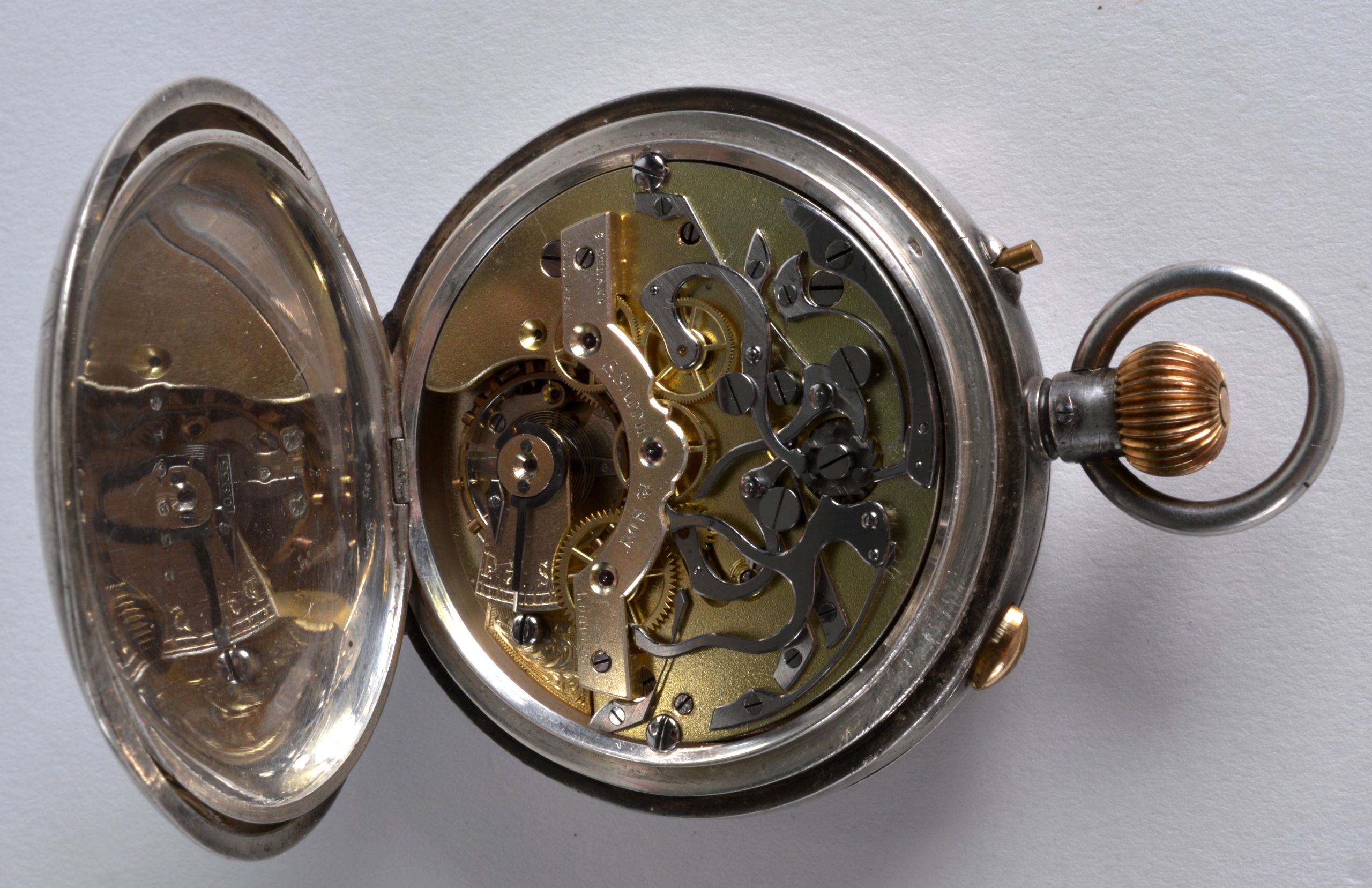 A GOOD 19TH/20TH CENTURY SWISS MADE TRIPLE DIAL GENTLEMANS POCKET WATCH the dial with distance - Image 2 of 2