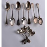 A COLLECTION OF 18TH/19TH CENTURY ENGLISH SILVER FLATWARE of various sizes, dates and manufacturers.