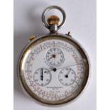 A GOOD 19TH/20TH CENTURY SWISS MADE TRIPLE DIAL GENTLEMANS POCKET WATCH the dial with distance